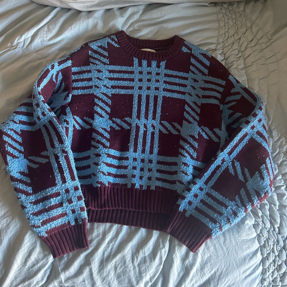 LA Hearts Adventure Hour Sweater - Blue & Maroon
